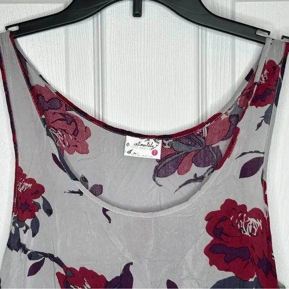Free People Grey Floral Voile and Lace‎ Trapeze Slip Dress Size S - Image 5