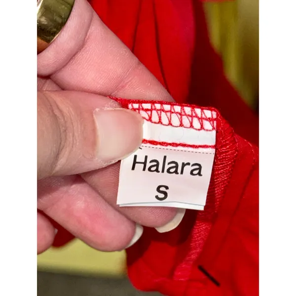 NEW Halara Red Ruched V-Neck Tie Waist Casual Wrap Midi Dress Womens Size S NWOT - Image 7