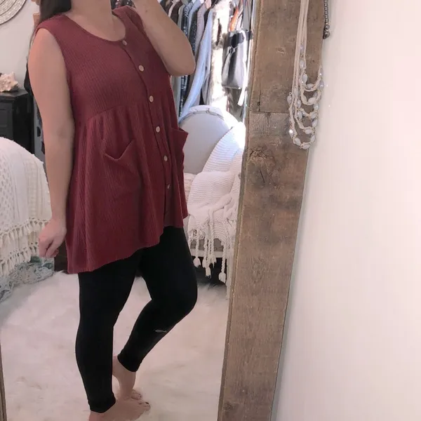 Entro size medium burgundy boho top - Image 3