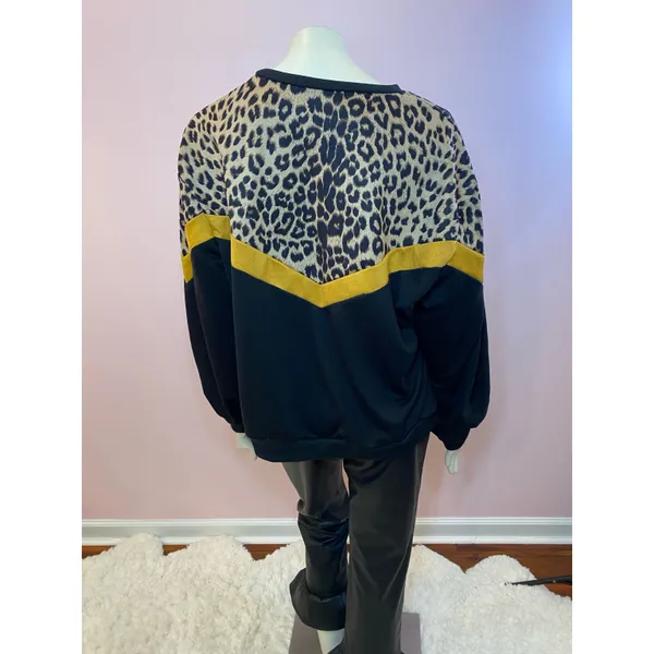 SheIn Color Block Leopard Panel Drop Shoulder Sweater 2XL - Image 10