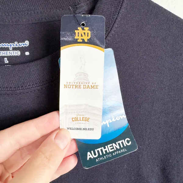 Champion Notre Dame Fighting Irish College Football T-Shirt New Size Large L - Image 2