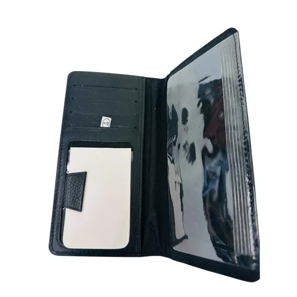 Checkered Black & White Design‎ Leather Checkbook Cover - Image 5