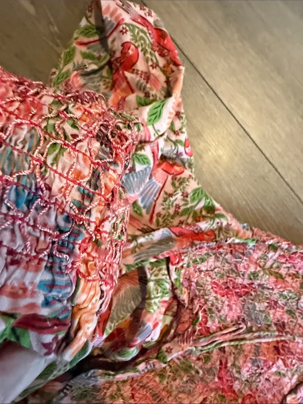 FARM Rio Macaw Smocked Midi Dress- size Large - Image 8
