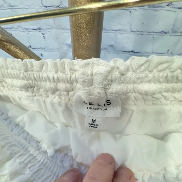 Le Lis Collection White Ruffle Tiered Linen Blend Mini Skirt Size Medium - Image 9