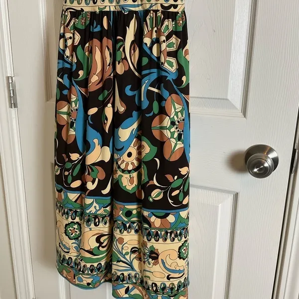 Jones New York Y2K Halter Midi Dress Paisley Floral Silk-Look Cottagecore 10 - Image 6