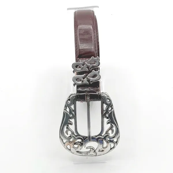 Barse Womens M Burgundy Brown English Leather Silver Tone Filgree Boho Western - Image 3