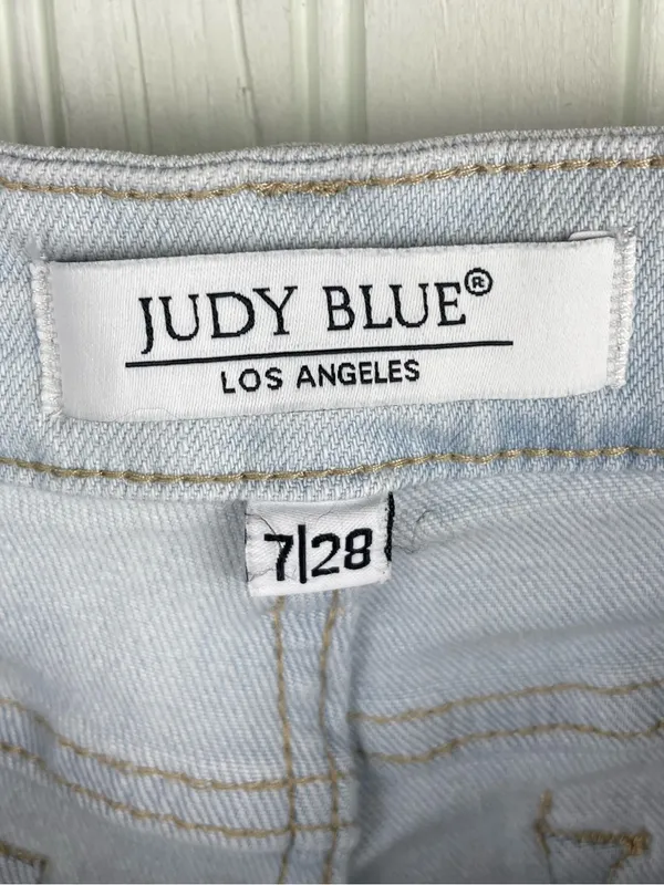 Judy Blue Katie Skinny Fit Capri Jeans Size 7/28 Vintage Wash Light Blue Denim - Image 9