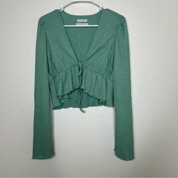 Urban Outfitters Lucielle Ruffle‎ Tie Front Top Blouse Small - Image 3