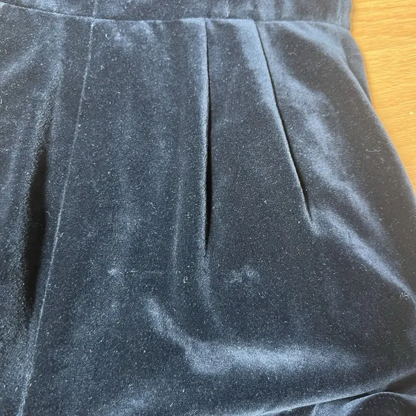 Vintage 90s DKNY Velvet Jumpsuit Pleated Waist Scoop Back Cinched Ballet Size 2 - Image 5