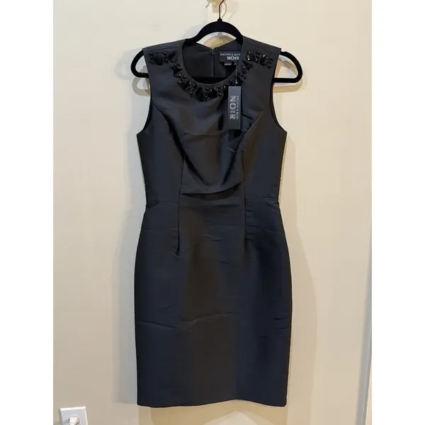 New SACHIN & BABI NOIR Northbook‎ Dress Embellished Jeweled Beaded Onyx Size 6 - Image 2