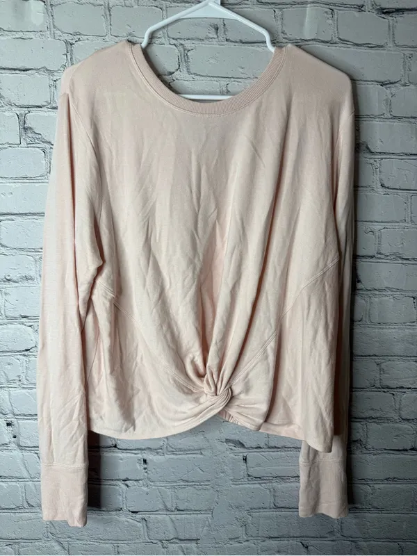 Athleta Long-Sleeve Twist Front Top - Light Blush large - Image 3