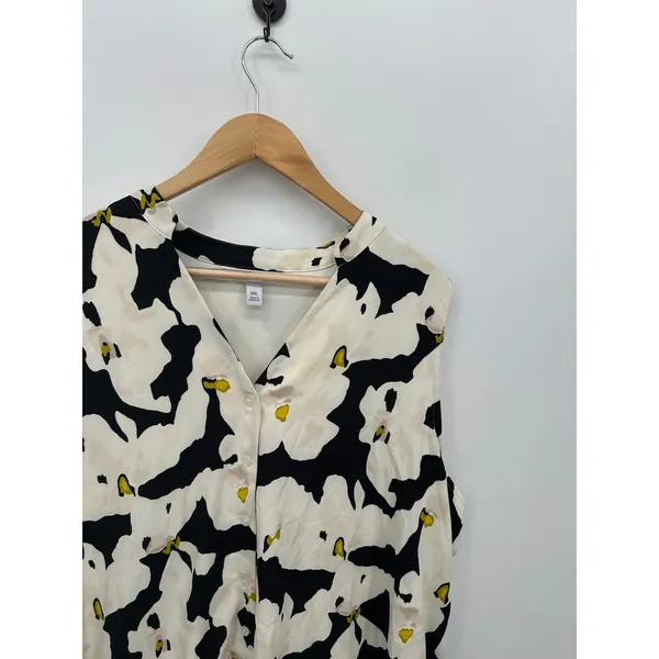 Nine West Oversized Flowy Floral Dress Size XXL Sleeveless Tiered Button Front‎ - Image 5