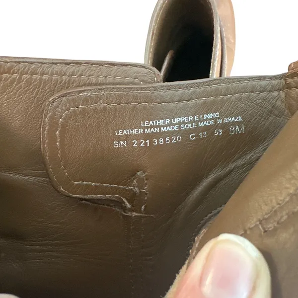 Tory Burch Cognac Leather Logo Strap Ankle Booties Stiletto Heel Size 8 - Image 6