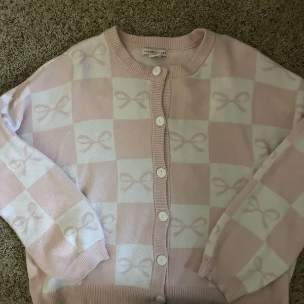Pink Cardigan With Bows Size M - Image 2