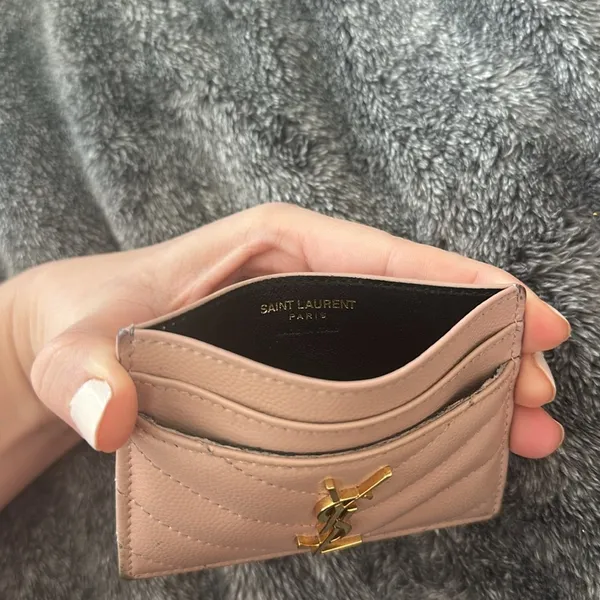 Saint Laurent Ysl Cassandre Matelassé Card Case In Lambskin $380 - Image 5