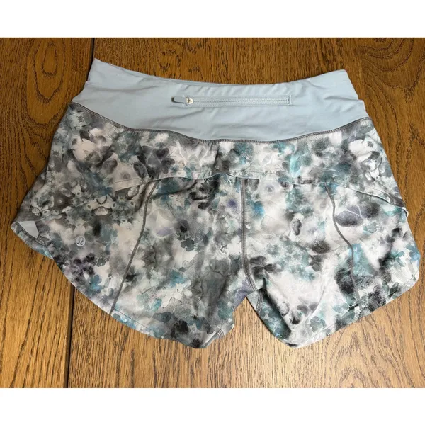 Lululemon Speed Up Mid Rise Shorts 4" Inseam Kaleidofloral Multi/Blue Cast Sz 4 - Image 4