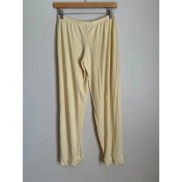 Eberjey Pajama Set Modal Womens S Yellow Gisele Long Sleeve Button Front Piping - Image 9