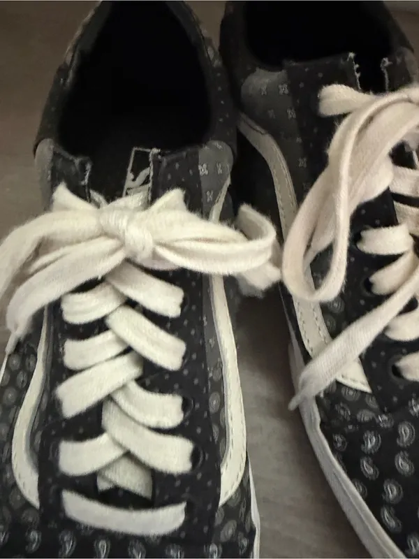 Vans Old Skool Print Patchwork Trainers black white paisley unisex; woman’s 8 - Image 6