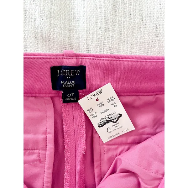 J Crew Factory | NWT | Kallie straight-leg pant | Vivid Fuchsia Pink | Sz 0T - Image 8