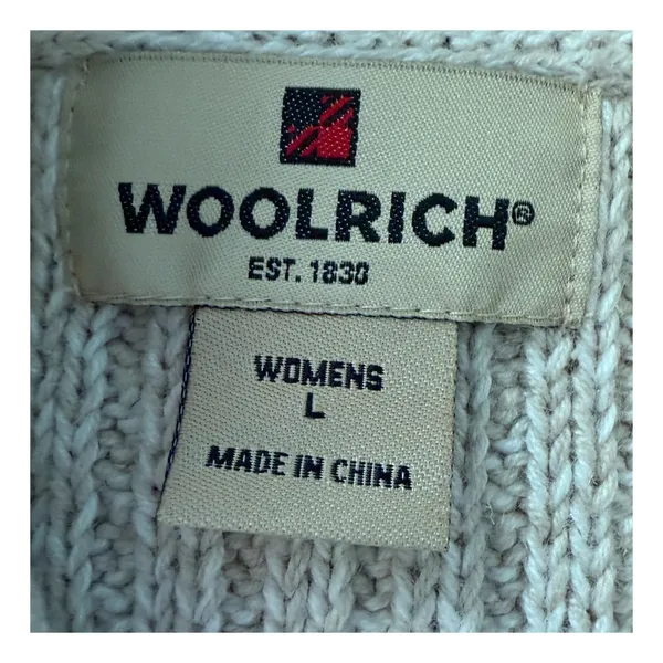 Woolrich Sweater Vest Womens Size L Tan Cable Knit Ramie Cotton Button Up Vintag - Image 2