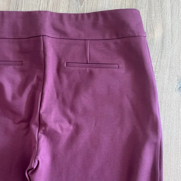 Express Ponte Pants Stretch Slim High Rise Burgundy Women XXL Career Pull On - Image 8