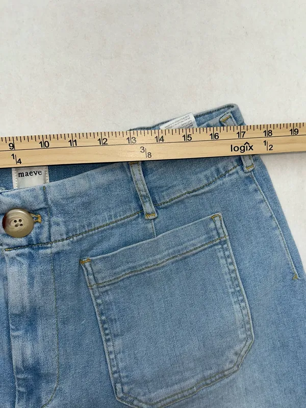 Maeve Anthropologie Jeans 16W Colette Wide Leg Cropped Light Wash Demin - Image 8