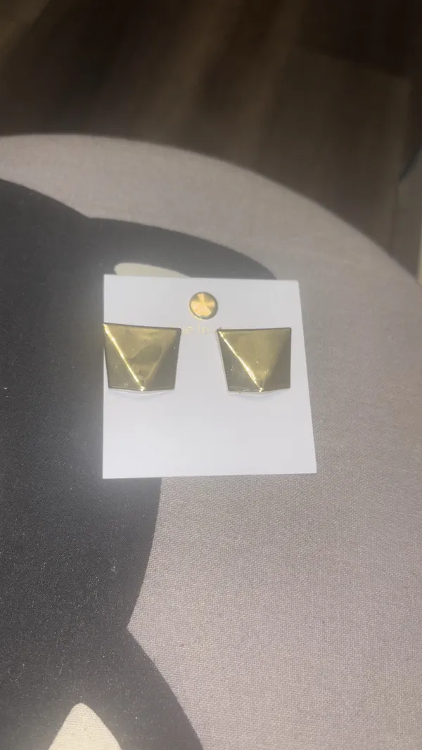 gold brass plated abstract Earrings - Image 4