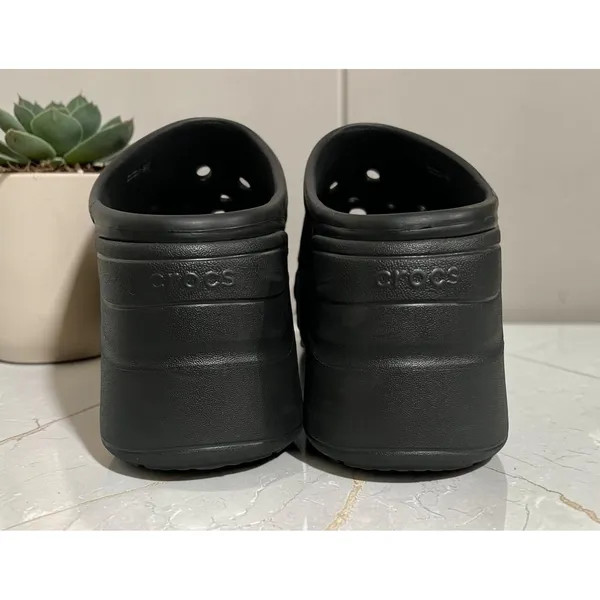 Crocs Siren Clog‎ Women Black Platform Block Heel Mule Sandals Size 12 - Image 6