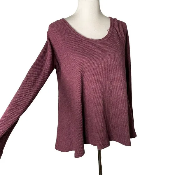 We The Free Free People Oversized Thermal Waffle Knit Top Size S Slouchy Swing - Image 7
