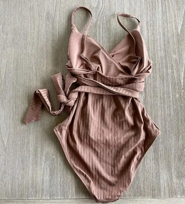 Aerie Ribbed Shine Wrap One Piece Swimsuit Size Small NWOT - Image 8