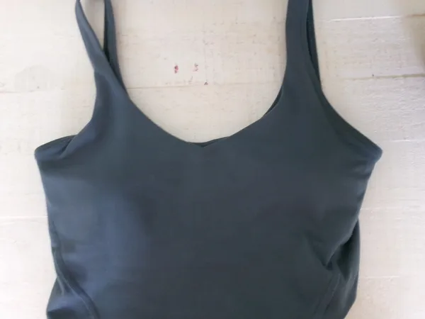 Gilly Hicks Active Blue-Gray Seamless Crop Tank Top - Image 2