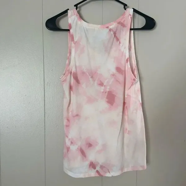 Lucky Brand Pink Tie Dye Tank Top Size Medium | Graphic Clover Logo | Soft Cotto - Image 2