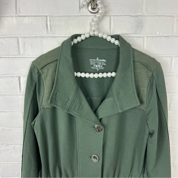 Neon Buddha Green Knit Button Front Jacket Size XS - Image 3
