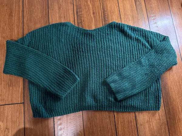 PacSun Green Cropped Sweater - Image 2