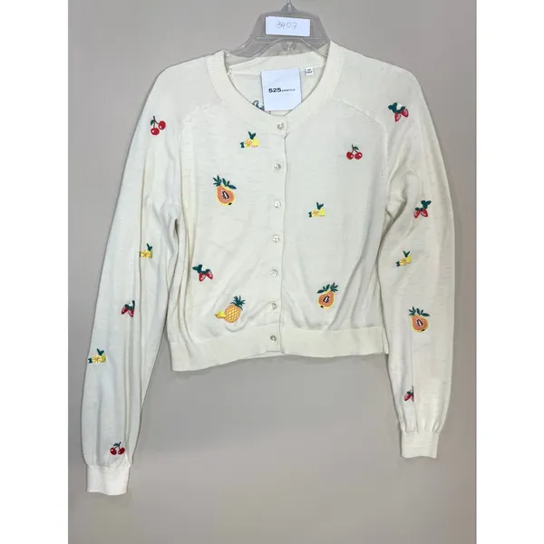 525 America embroidered Patch Sweater cardigan XS - Image 3