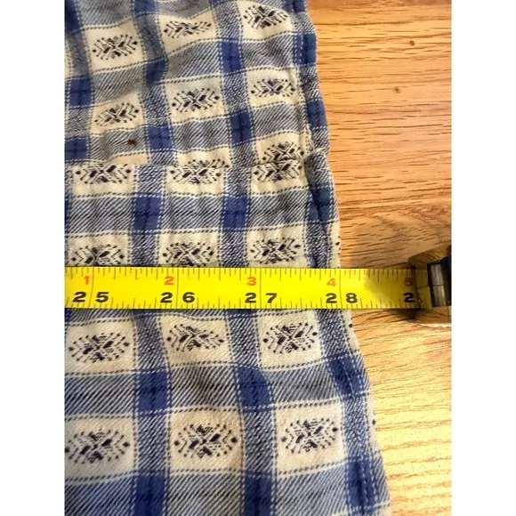 Woolrich Blue Geometric Plaid Button Down Shirt Large Coastal Cowgirl XL‎ - Image 6