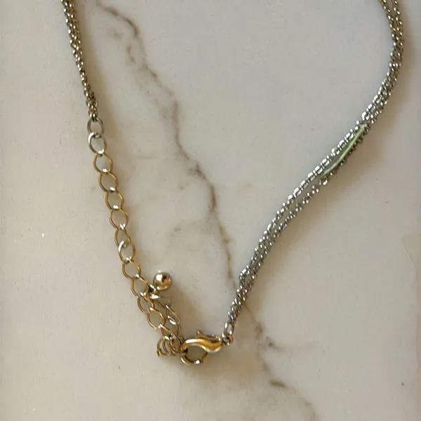 Gold color 2 strings Horseshoe Pendant Necklace - Image 3