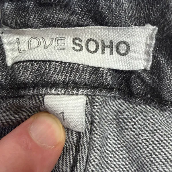 Love Soho Women 4 Gray Acid Wash Y2K Grunge Wide Leg Low Rise Skater Girl Jeans - Image 3