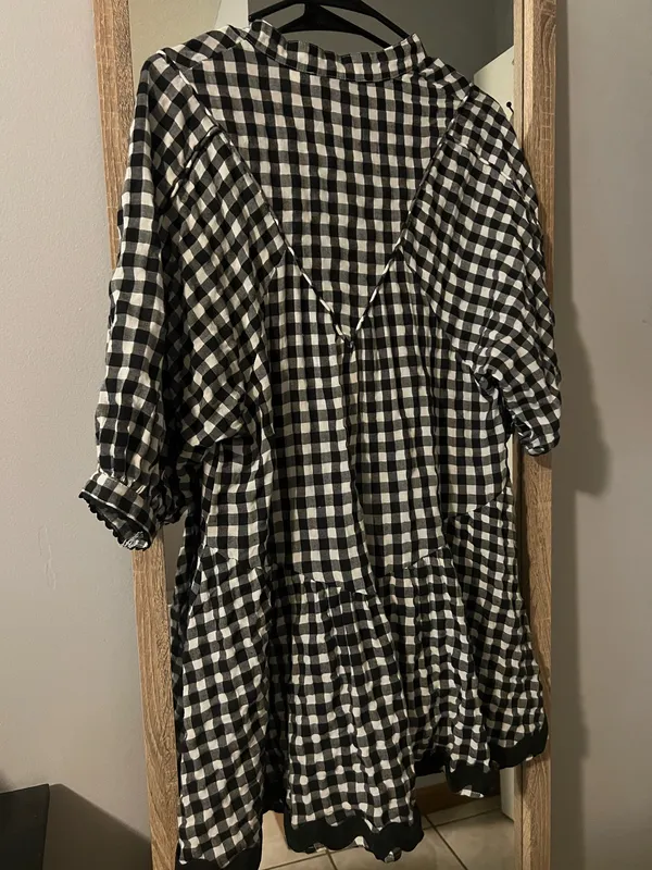 Petal & Pup Black and White Gingham Mini Dress - Image 8