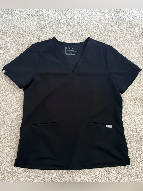 Figs Casma Three-Pocket Scrub Top size L black - Image 3