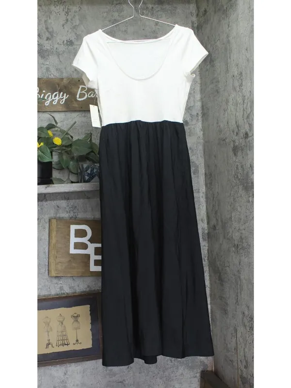 A New Day Backless Knit Maxi Dress 94736643 Black / White S - Image 2