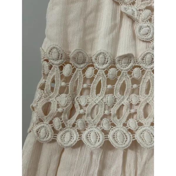 Pink Crochet Slip Dress Women’s Large Asymmetrical Flowy Boho Concert Festival - Image 5