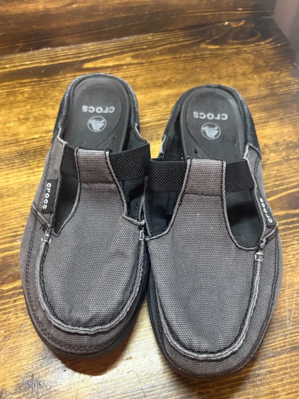 Crocs Black And Gray Mules Women Size 7 - Image 2