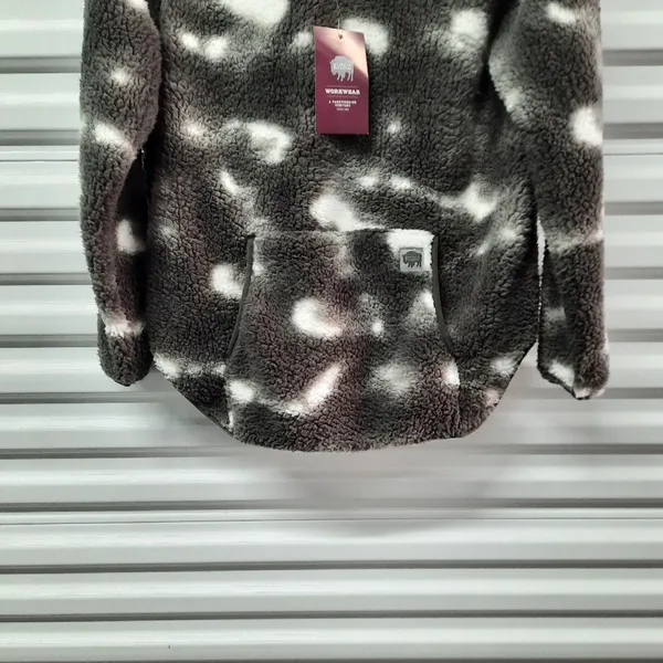 Buffalo Outdoors Sherpa Fleece Jacket Womens Large Gray Tie Dye Cozy Sweater - Image 5