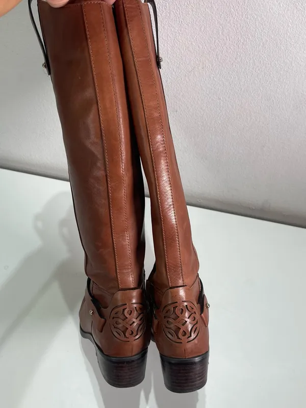 Franco Fortini Campbell Brown Leather Tall Riding Boots Knee High Women's 5.5 M - Image 6