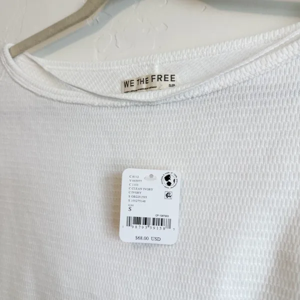 Free People | NWT We The Free Jess Thermal Boat Neck Long Sleeve Top in Ivory - Image 7
