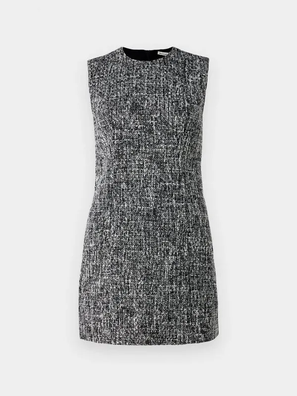 NWOT Abercrombie & Fitch Black & White Tweed Sleeveless Mini Dress Shift Sheath - Image 5