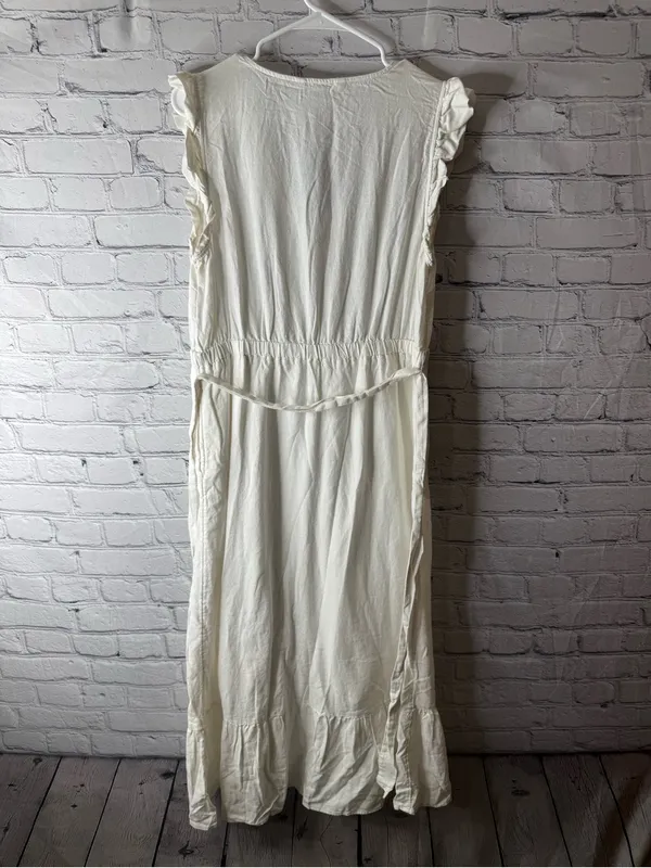 Pop sugar linen blend ruffle sleeve maxi dress size large - Image 5
