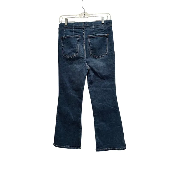 Free People High Rise Cropped Flare Jeans Seam‎ Detail Size 28 Denim Boho Retro - Image 4