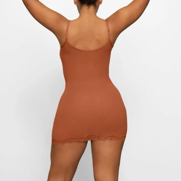 Skims Fits Everybody Lace Slip Dress Bronze Size 2X - Image 2